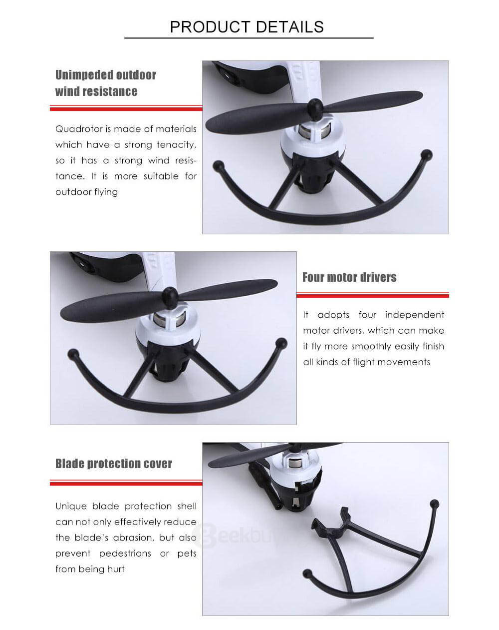 JJRC H32GH 5.8G FPV Altitude Hold Mode With 2MP Camera 4CH 6Axis RC Quadcopter RTF - White