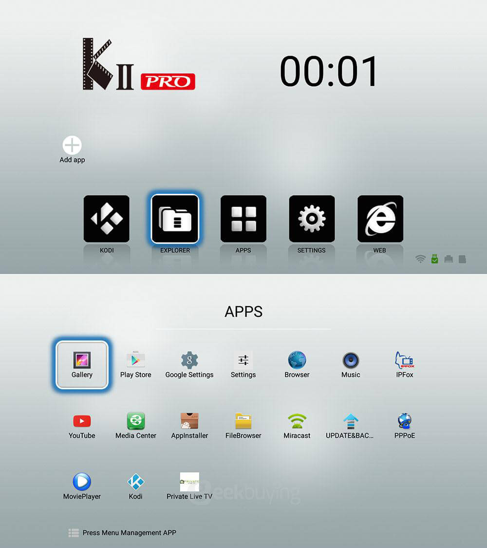 KII PRO Hybird STB DVB-T2 DVB-S2 TV BOX Android 5.1.1 S905 2G/16G 802.11AC WIFI LAN KODI Bluetooth
