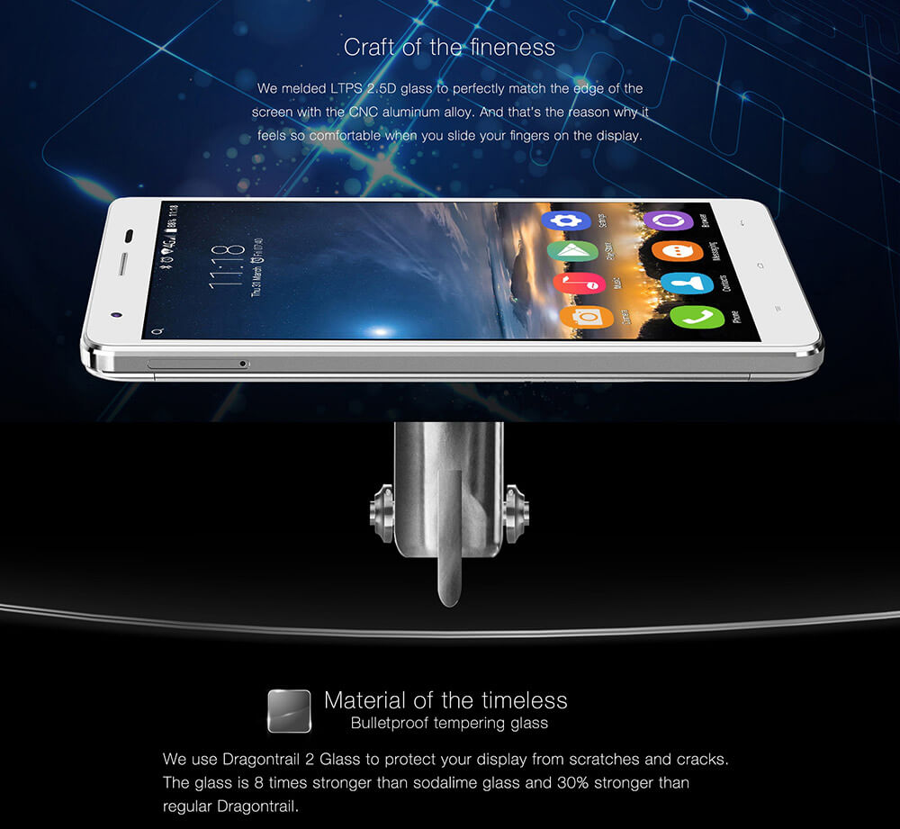 [HK Stock]OUKITEL K6000 Pro 5.5inch LTPS 2.5D FHD 4G 6000mAh Android 6.0 Smartphone 64-Bit MTK6753 Octa Core 3GB 32GB 16.0MP Touch ID Flash Charge OTG - Gold