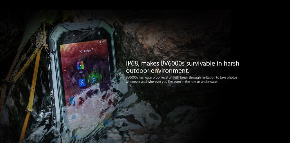 [HK Stock]Blackview BV6000S 4.7inch HD IP68 Waterproof 4G LTE Android 6.0 Rugged Smartphone MT6735 Quad-core 2GB 16GB 8.0MP NFC 4200mAh Fast Charge - Black