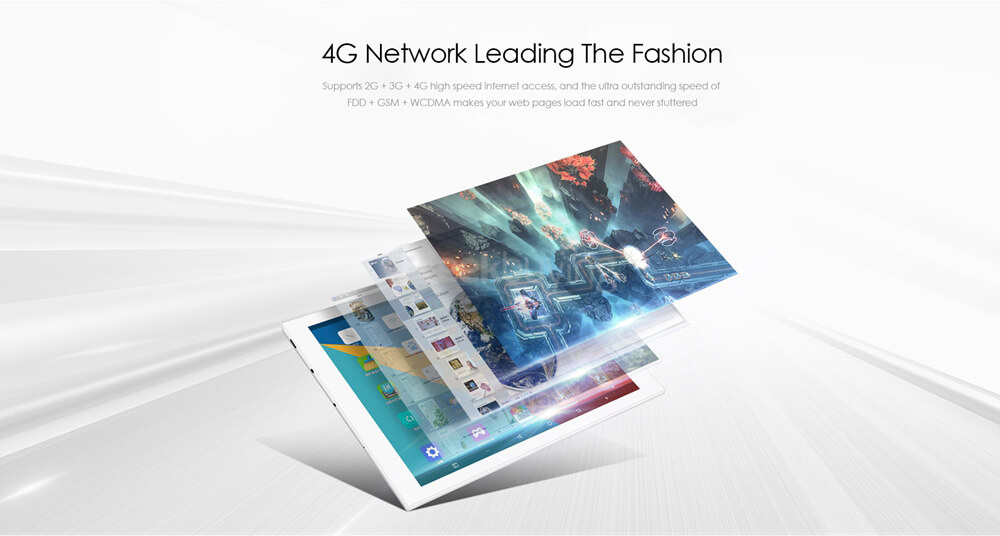 Teclast T98 4G Phablet 10.1 inch Android 5.1 2GB/32GB MTK8735P Quad Core 1.0GHz IPS 1280*800 GPS Dual-band WiFi Bluetooth - White