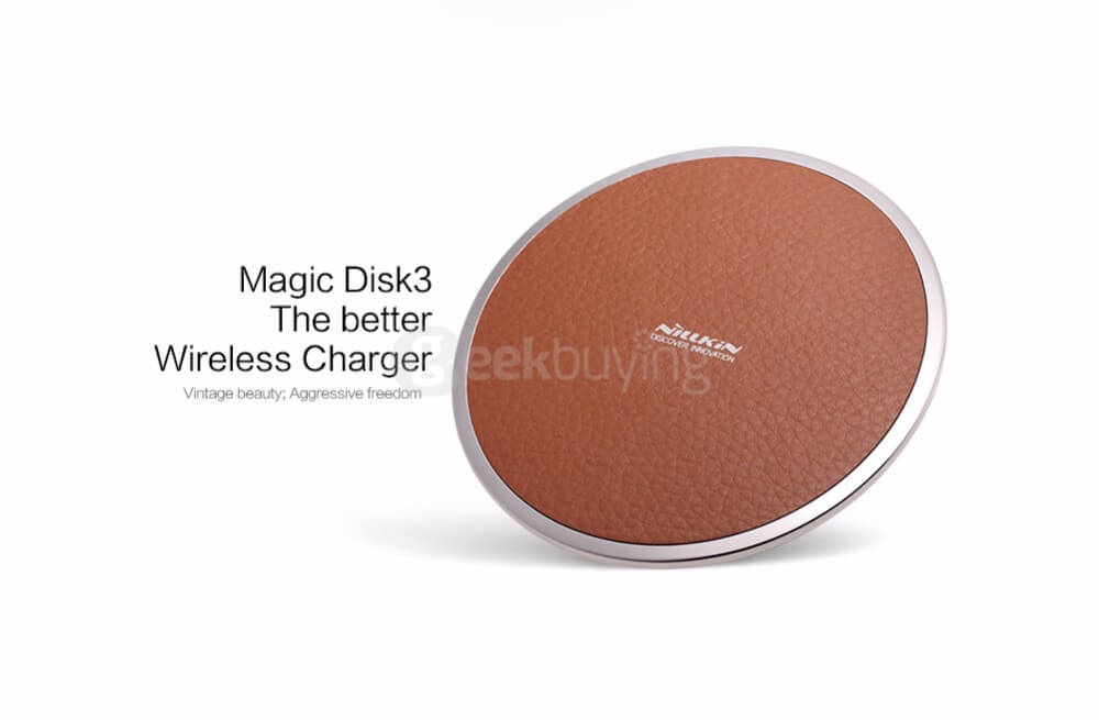 NILLKIN Magic Disk III Wireless Charger For Samsung Galaxy Note 5/S6 Edge+/S7/S7 Edge Phones And Other QI-compatible Devices - Brown