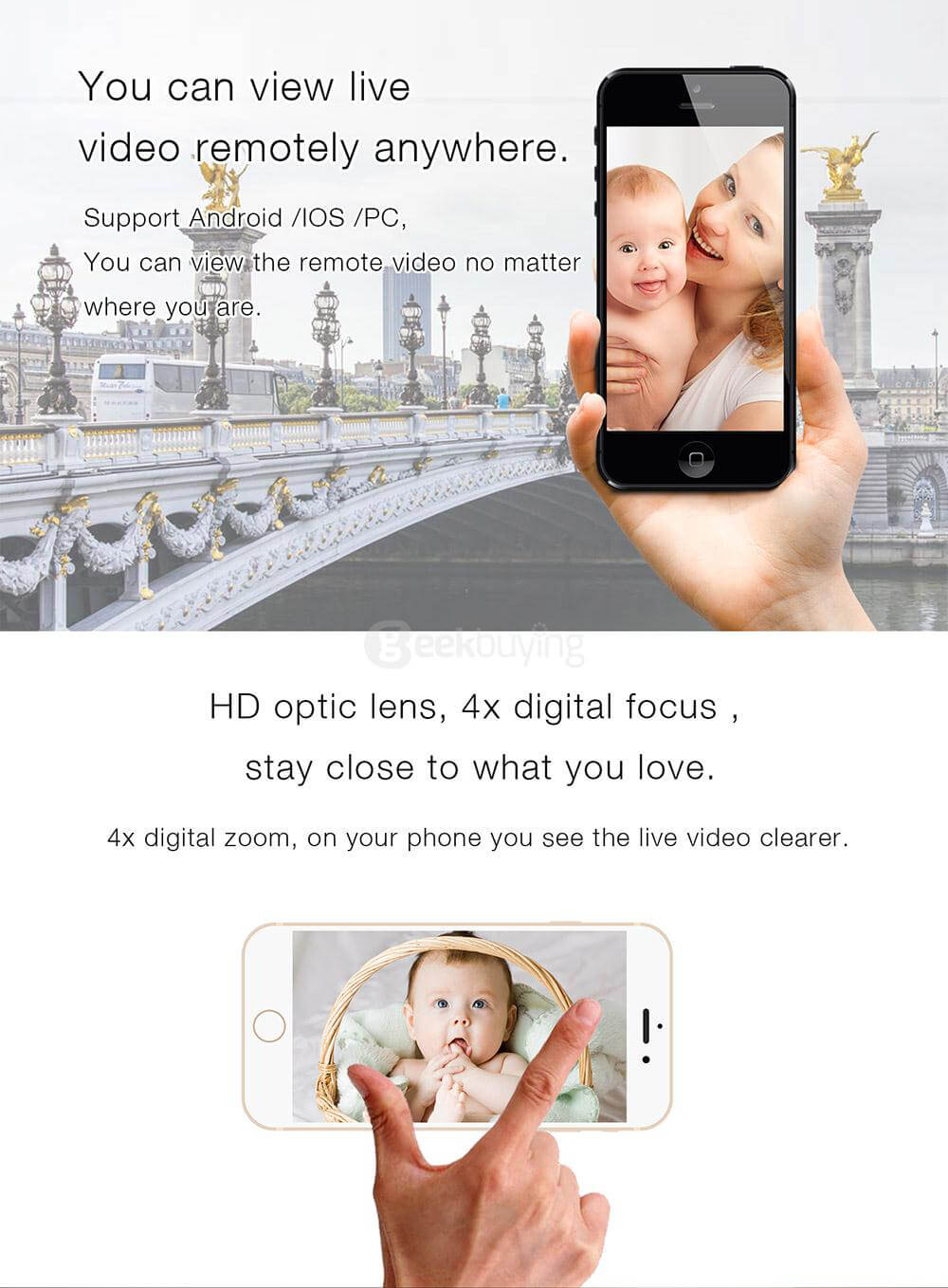 832-C IP65 Waterproof IP Camera Night Vision H.264 720P HD WiFi Camera