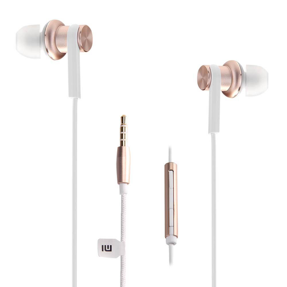 Original Xiaomi Mi IV In-ear Dual Dynamic Driver Wired Control Earphone Headphone with MIC for Android iOS - Gold