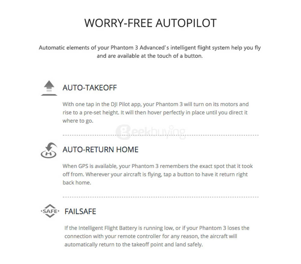 DJI Phantom 3 Advanced Version with 4480mAh Battery 1080P Camera GPS/GLONASS RC Quadcopter- White & Silver
