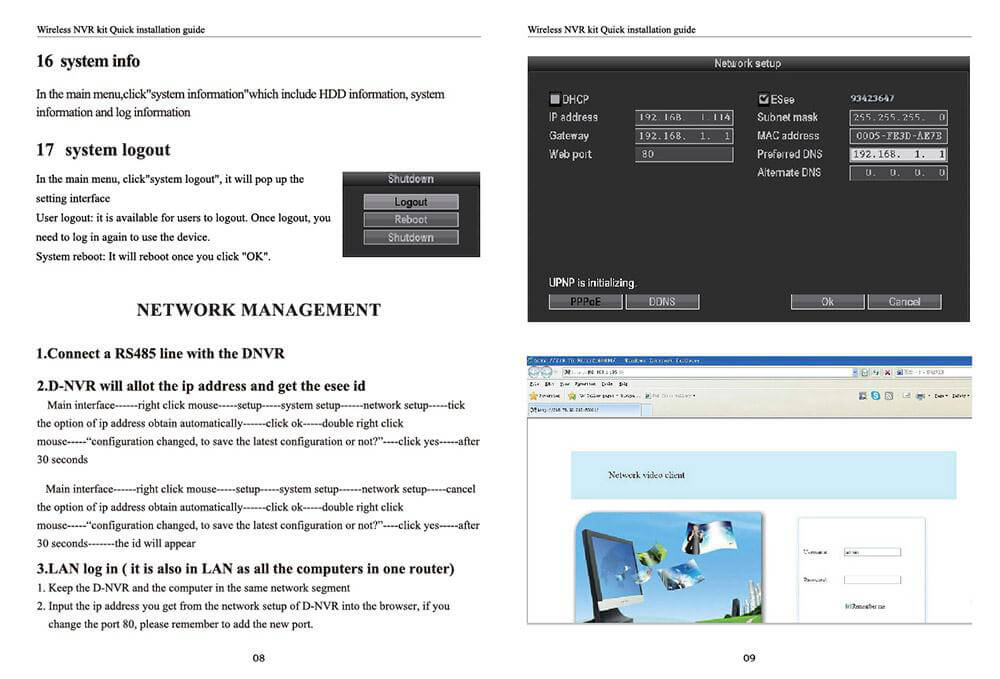 IPC-W4720 NVR WiFi Wireless IP Camera HD 720P HDMI Input 100W Resolution IP Camera Suite - Black
