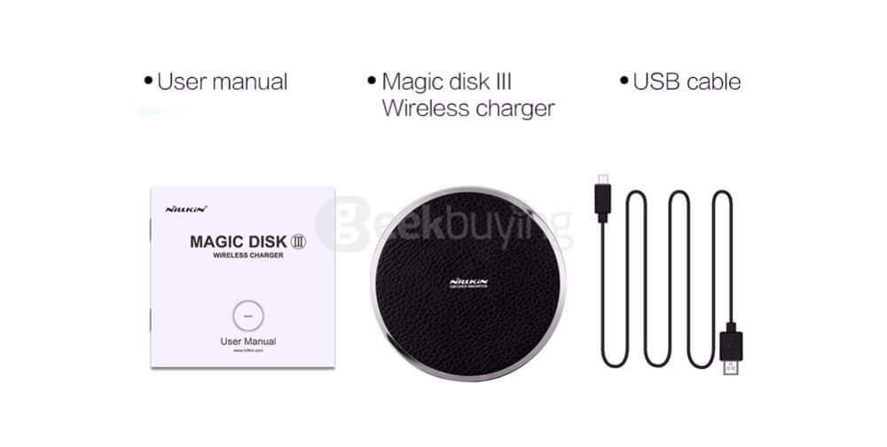 NILLKIN Magic Disk III Wireless Charger For Samsung Galaxy Note 5/S6 Edge+/S7/S7 Edge Phones And Other QI-compatible Devices - Black