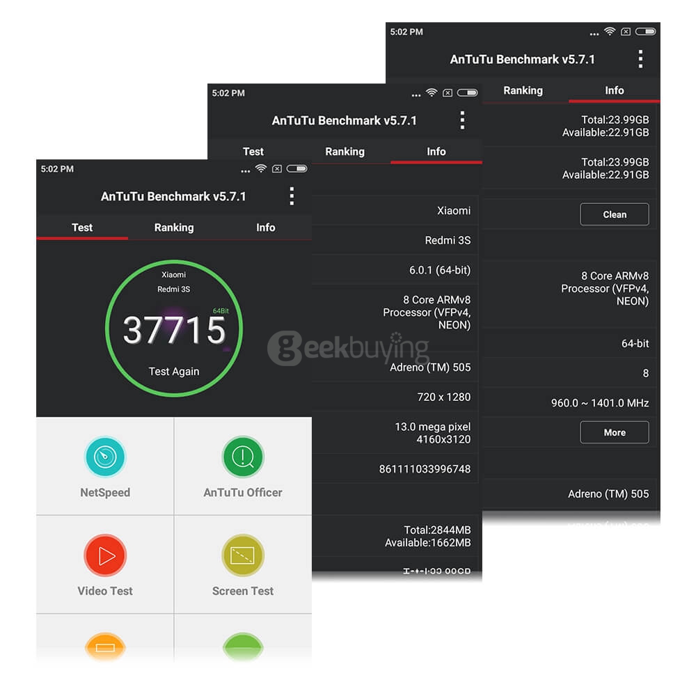 [HK Stock][Official International Version][Package B]XIAOMI Redmi 3S 5.0inch HD 4G LTE MIUI 8 Qualcomm Snapdragon 430 Octa Core 3GB 32GB Smartphone(Dark Gray) + Soft Case + Tempered Glass