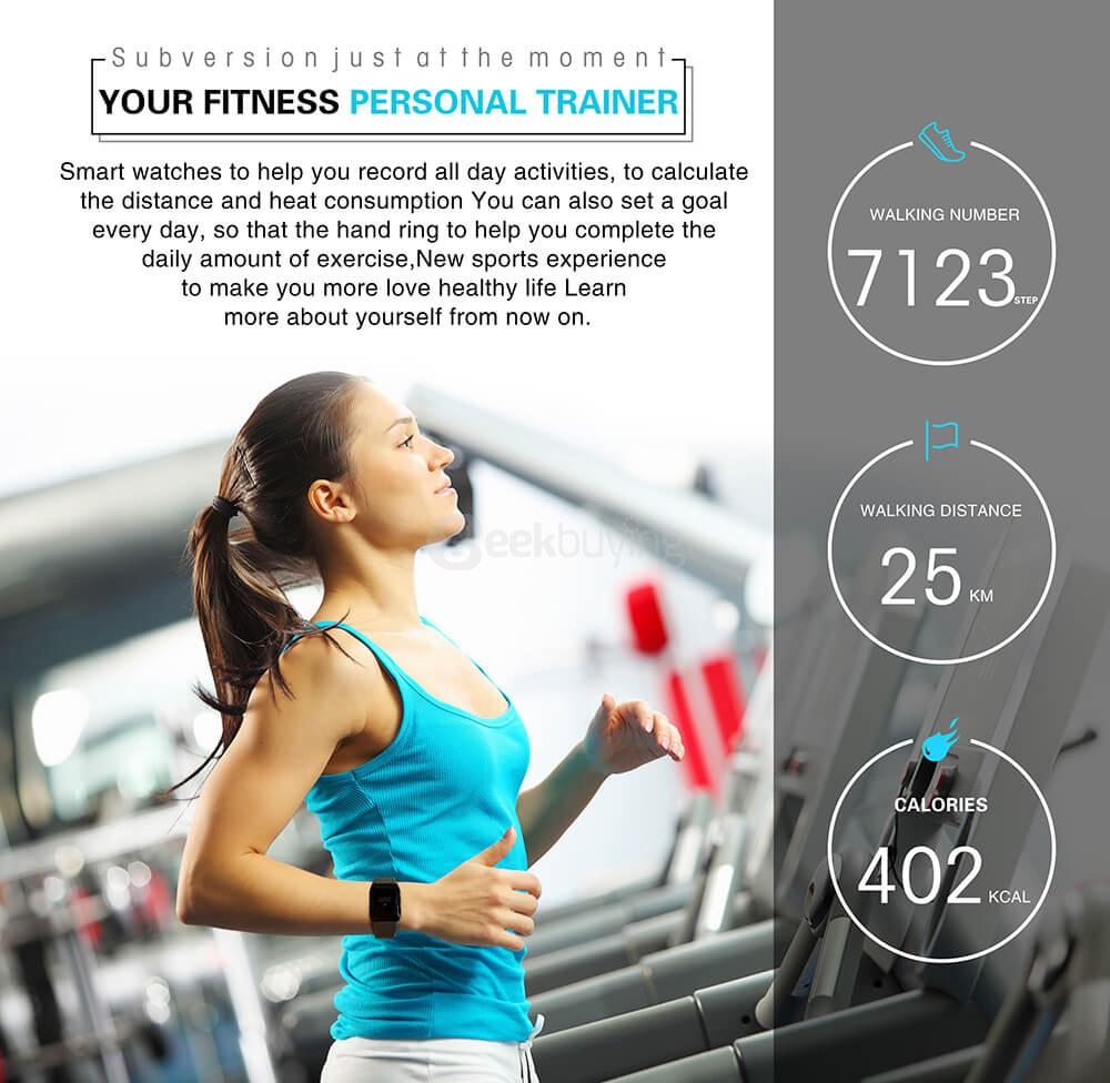 A88+ Bluetooth 4.0 Smart Bracelet Blood Oxygen Heart Rate Sleep Monitor Pedometer Call Reminder for Android iOS - White