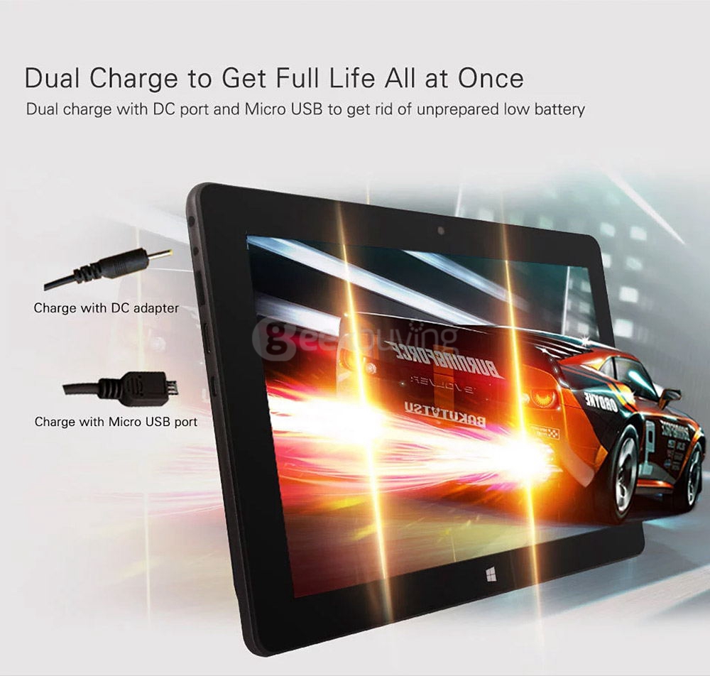 Jumper EZpad 4SE 2in1 Tablet 10.6 inch Dual Boot Windows 10 + Android 5.1 2GB/32GB Intel Z3735F Quad Core 1.83GHz IPS 1366*768 - Black