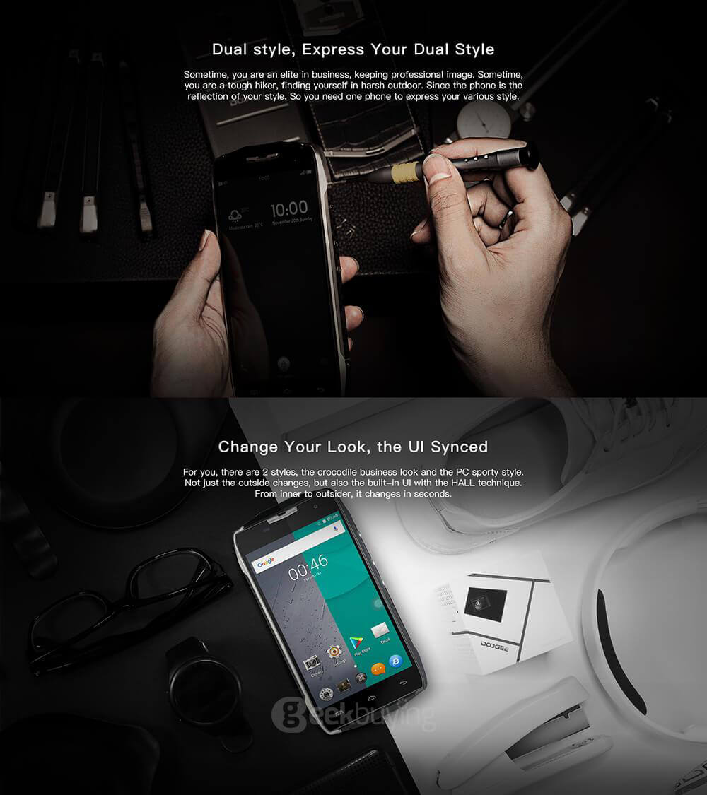 [HK Stock]Doogee T5 5.0inch HD IPS 4G LTE Android 6.0 Waterproof IP67 Rugged Smartphone MT6753 Octa Core 3GB 32GB 13.0MP 4500mAh OTG Hotknot - Black