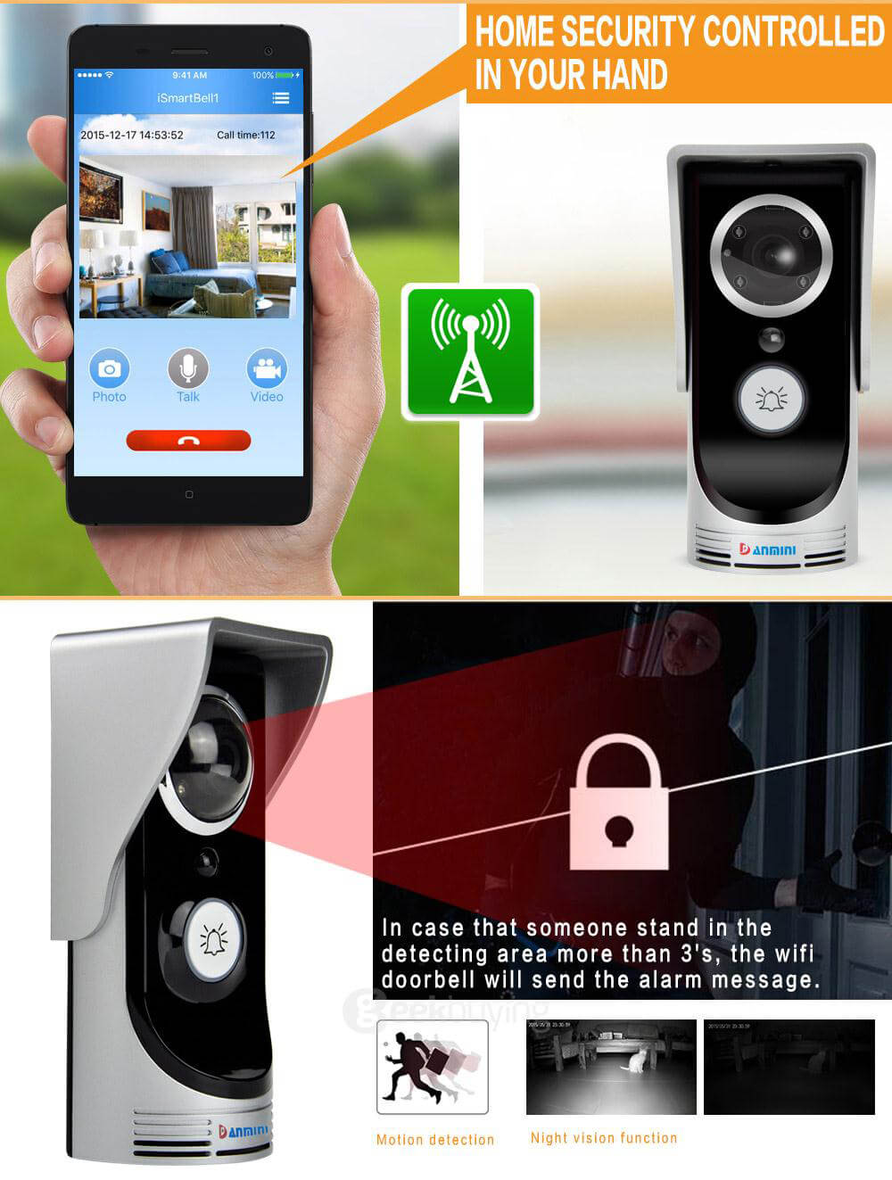 Wf Doorbell I Wifi Video Door Phone Silver