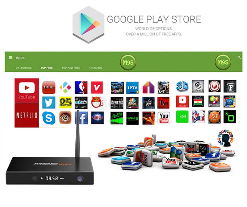 M9S MAX Android 5.1 Lollipop Amlogic S905 4K TV BOX 2G/32G 2.4G+5G WIFI 1000M LAN Bluetooth KODI