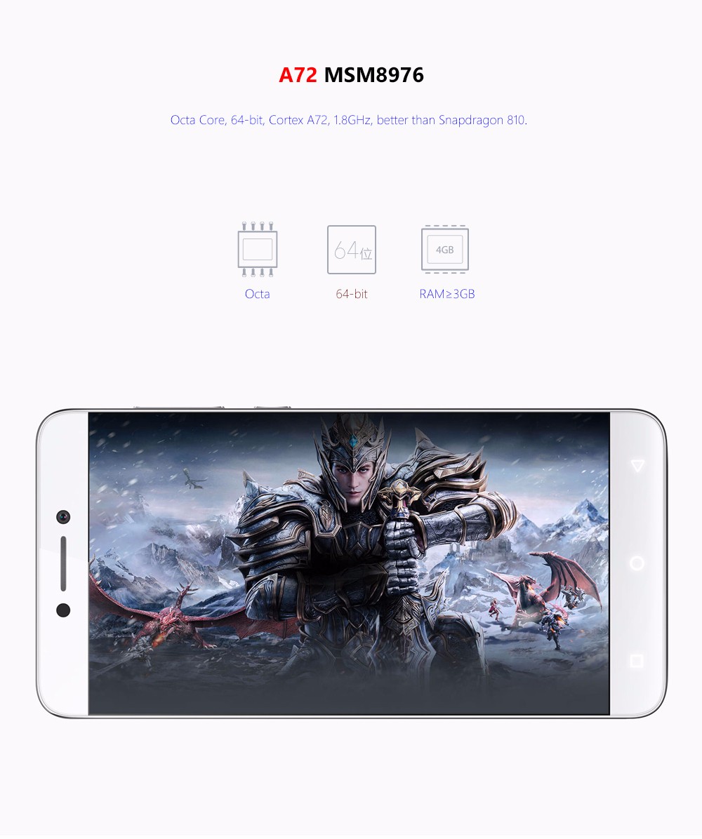 [Spain Stock] Coolpad LeEco Cool1 Dual C106 5.5 inch FHD  4G LTE Android 6.0 Smartphone Snapdragon 652 MSM8976 Octa Core 3GB 32GB 8.0MP + Dual 13.0MP Touch ID Type-C VoLTE - Silver