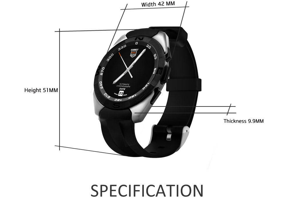 NO.1 G5 Smart Watch MTK2502 Heart Rate Monitor Fitness Tracker Call SMS Reminder Remote Camera Sapphire Crystal Dial for Android iOS - Silver