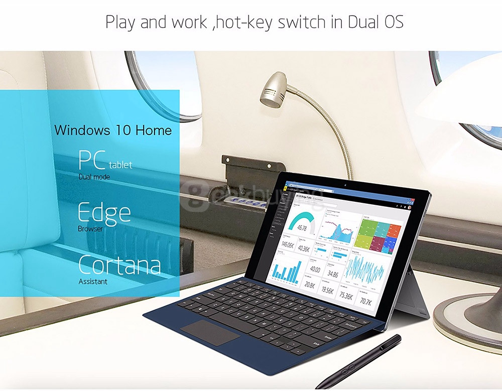 Teclast Tbook 16S 2in1 Tablet PC 11.6 inch Dual OS Windows 10 + Android 5.1 4GB/64GB Intel Cherry Trail X5 Z8300 Quad Core 1.84GHz IPS 1920*1080 - Gray