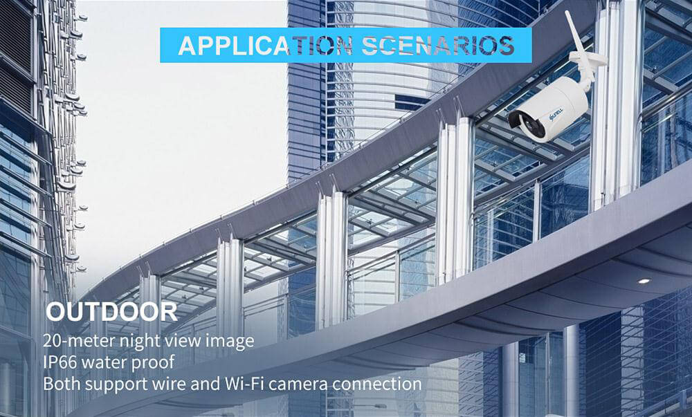 Sunell EA-9229X 4CH 720p WiFi Video Security System Kit 3D NR with Low Noise IP66 Waterproof
