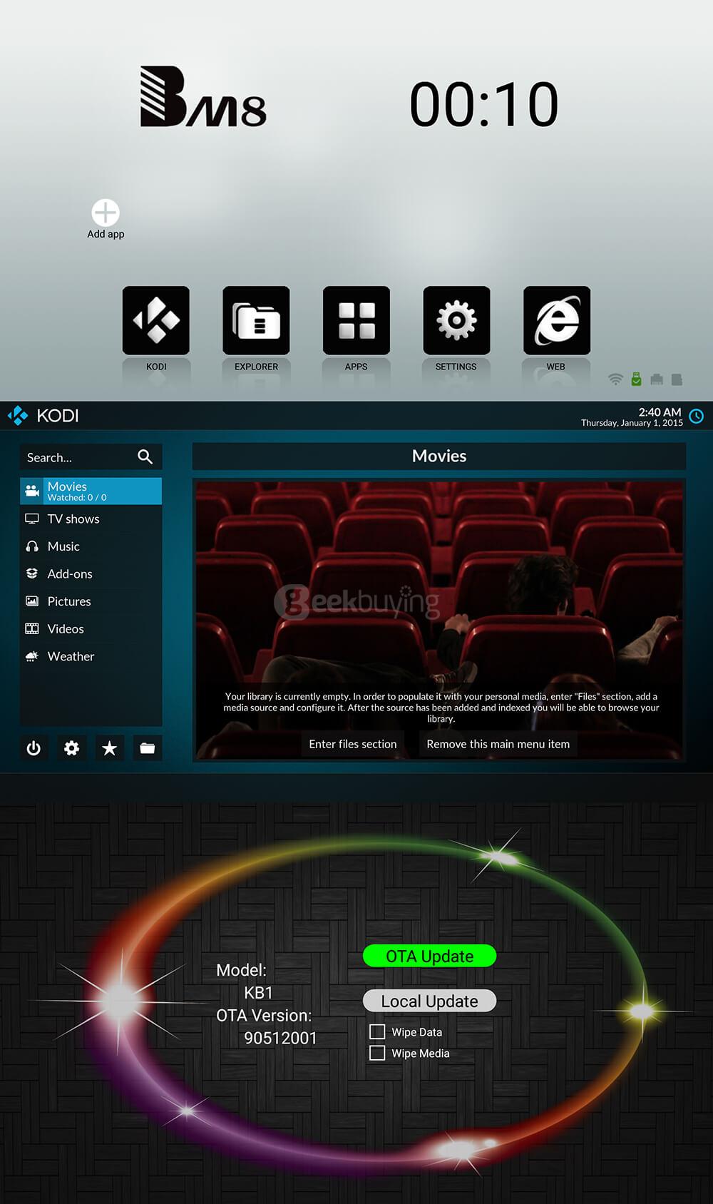 BM8 Amlogic S905X Android 6.0 Marshmallow KODI 17.0 TV BOX 2G/32G 802.11AC WIFI LAN Bluetooth
