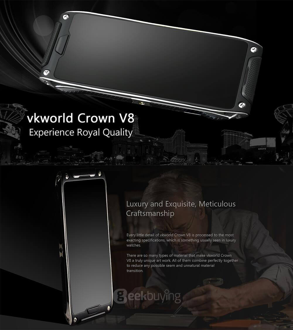 VKworld Crown V8 1.63inch Corning Gorilla Glass Screen GSM Thermal Touch Phone 4.9mm Ultra-thin Pedometer IR Remote Control Bluetooth 3.0 - White