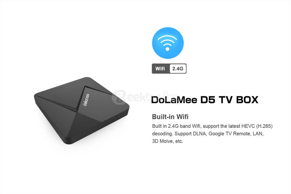 DOLAMEE D5 RK3229 Android 5.1.1 4K 10bit H.265 KODI TV BOX 1G/8G 802.11 b/g/n LAN