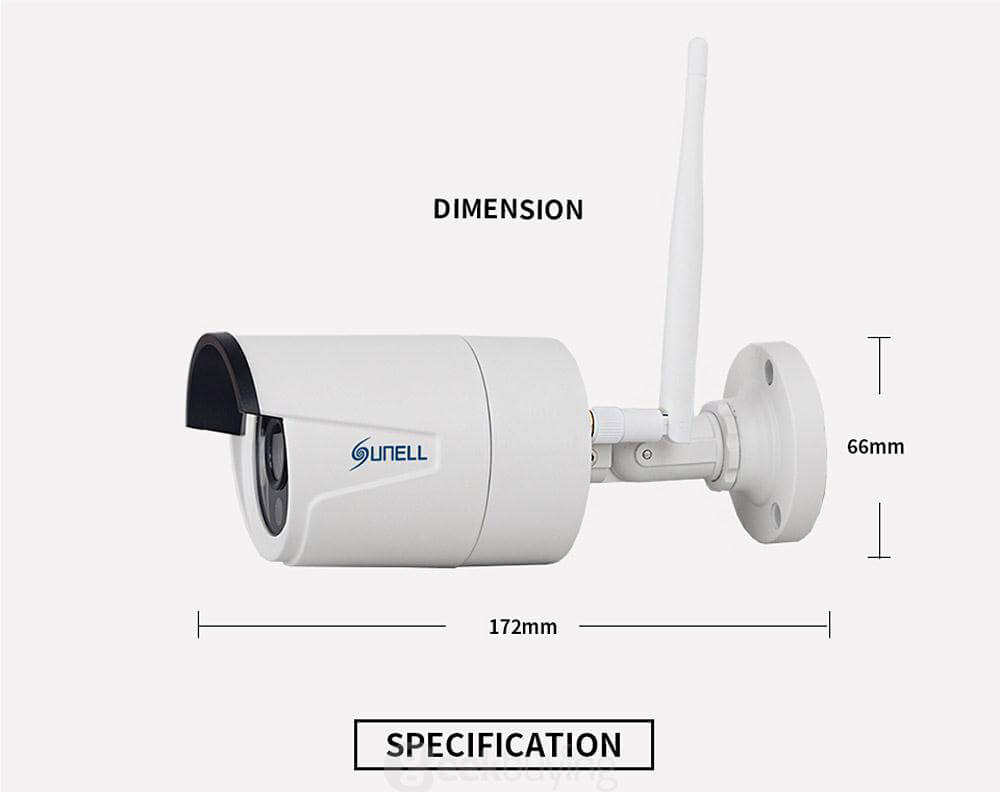 Sunell EA-9229X 4CH 720p WiFi Video Security System Kit 3D NR with Low Noise IP66 Waterproof