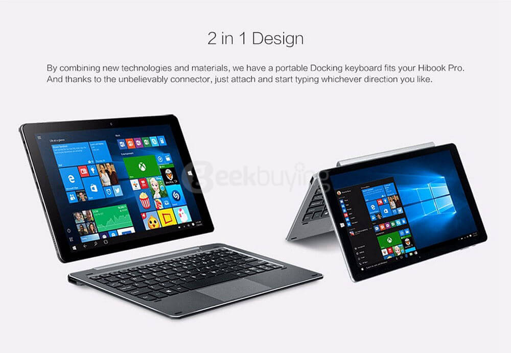 [Package B]CHUWI HiBook Pro Intel Cherry Trail Z8300 10.1 inch Dual OS 2in1 Tablet (Gray) + Chuwi Protective Case (Gray)
