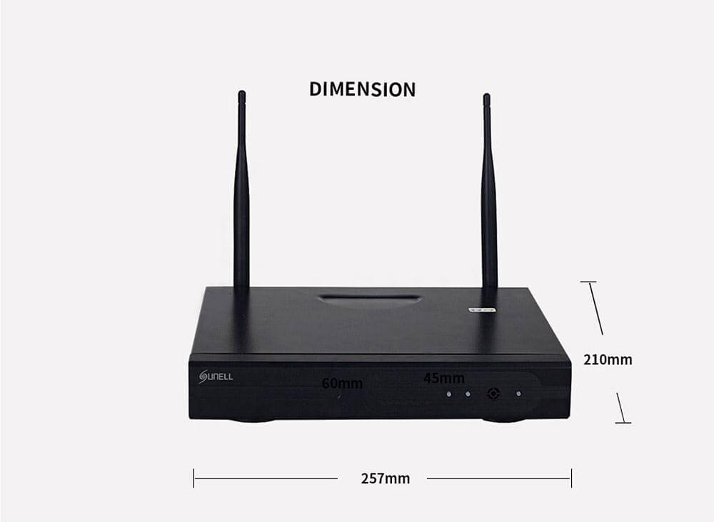 Sunell EA-9229X 4CH 720p WiFi Video Security System Kit 3D NR with Low Noise IP66 Waterproof