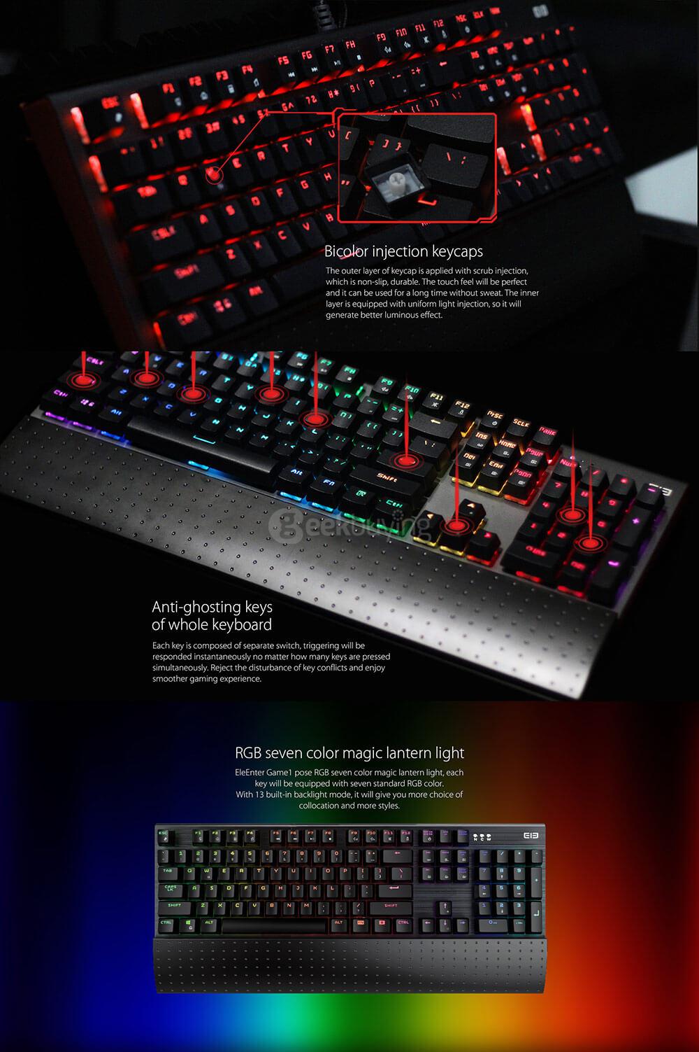 Elephone ELE EleEnter Gaming Mouse + EleEnter Game1 Gaming Mechanical Keyboard (US Standard)