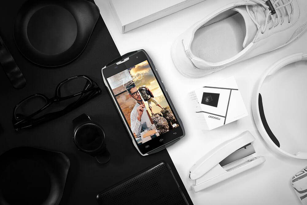 [HK Stock]Doogee T5 5.0inch HD IPS 4G LTE Android 6.0 Waterproof IP67 Rugged Smartphone MT6753 Octa Core 3GB 32GB 13.0MP 4500mAh OTG Hotknot - Black