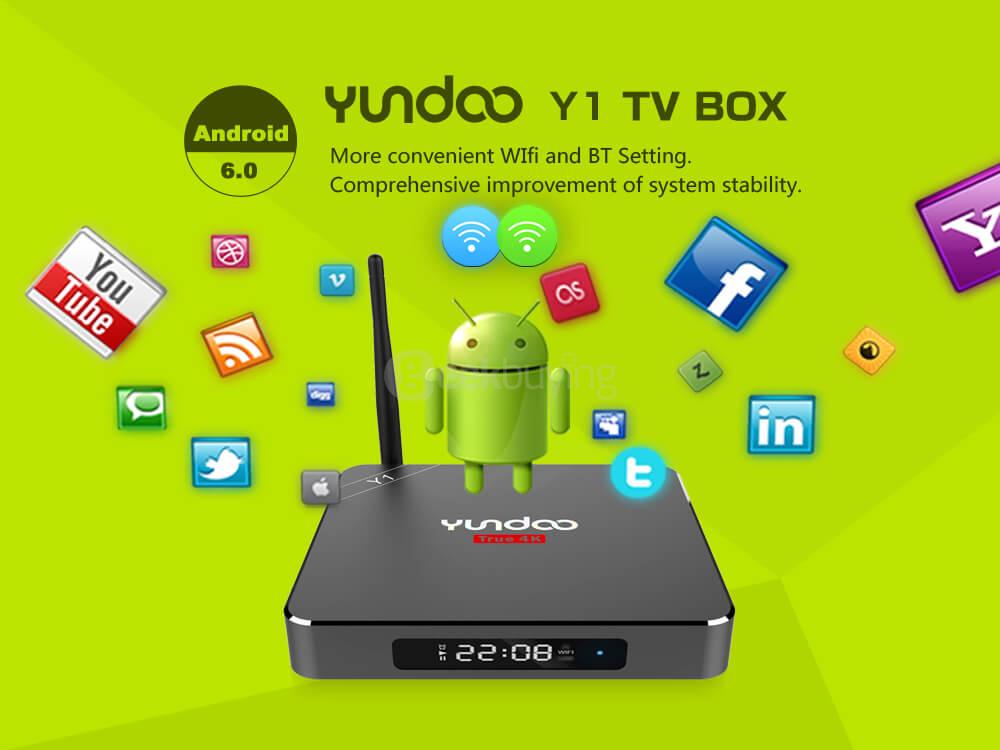 YUNDOO Y1 Android 6.0 Amlogic S912 TV BOX 2G/16G 2.4G+5G WIFI Bluetooth 1000M LAN KODI