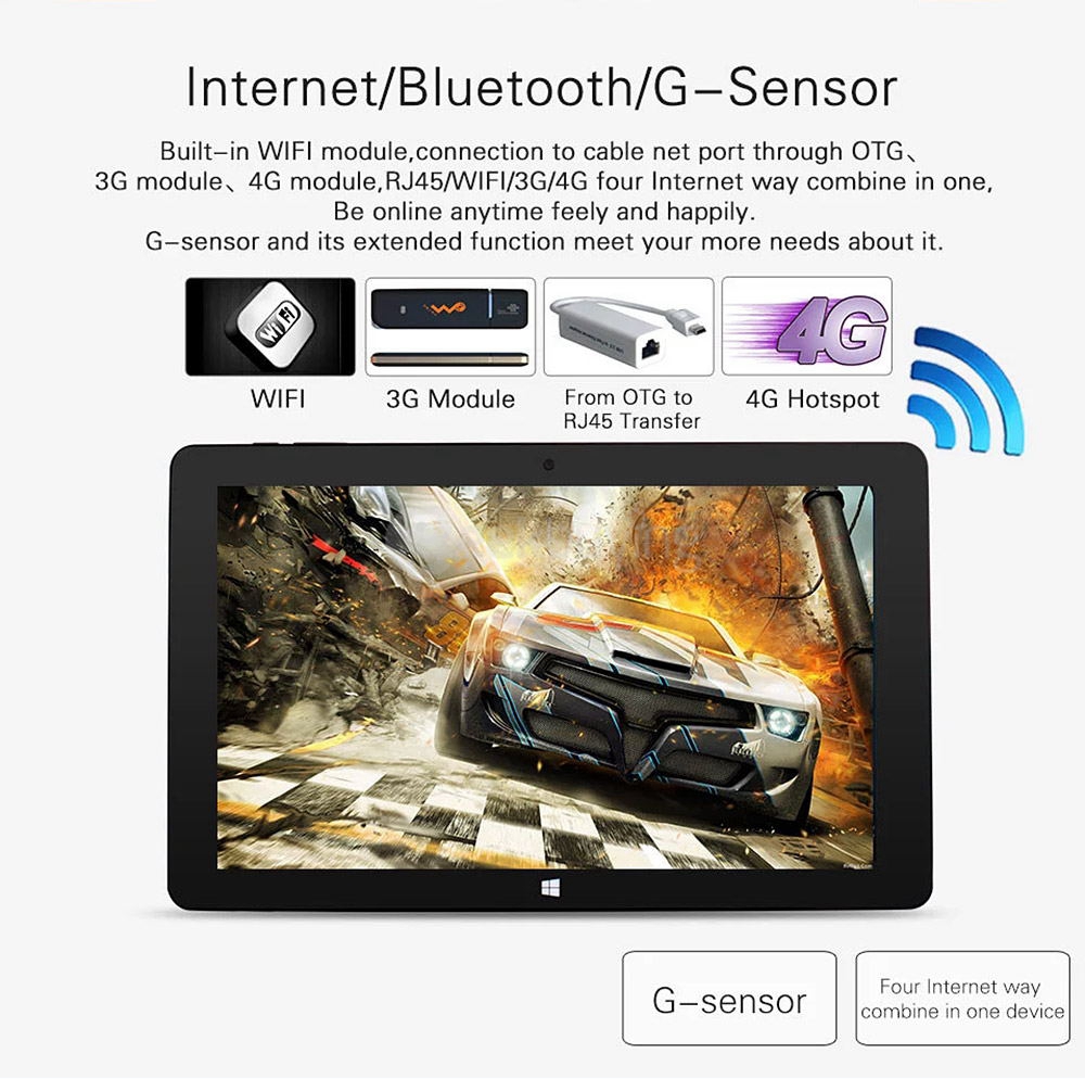 Jumper EZpad 4SE 2in1 Tablet 10.6 inch Dual Boot Windows 10 + Android 5.1 2GB/32GB Intel Z3735F Quad Core 1.83GHz IPS 1366*768 - Black