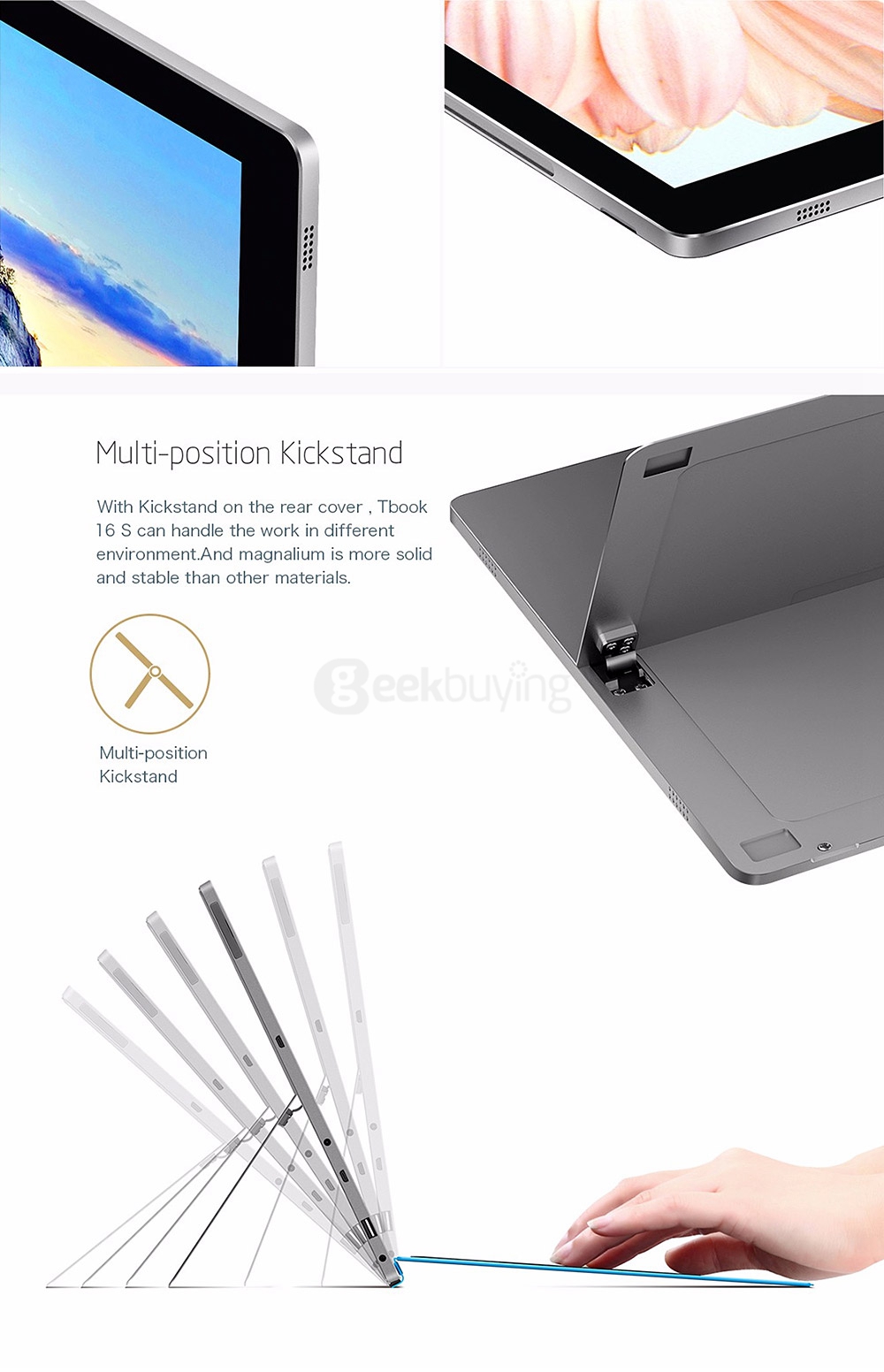 Teclast Tbook 16S 2in1 Tablet PC 11.6 inch Dual OS Windows 10 + Android 5.1 4GB/64GB Intel Cherry Trail X5 Z8300 Quad Core 1.84GHz IPS 1920*1080 - Gray