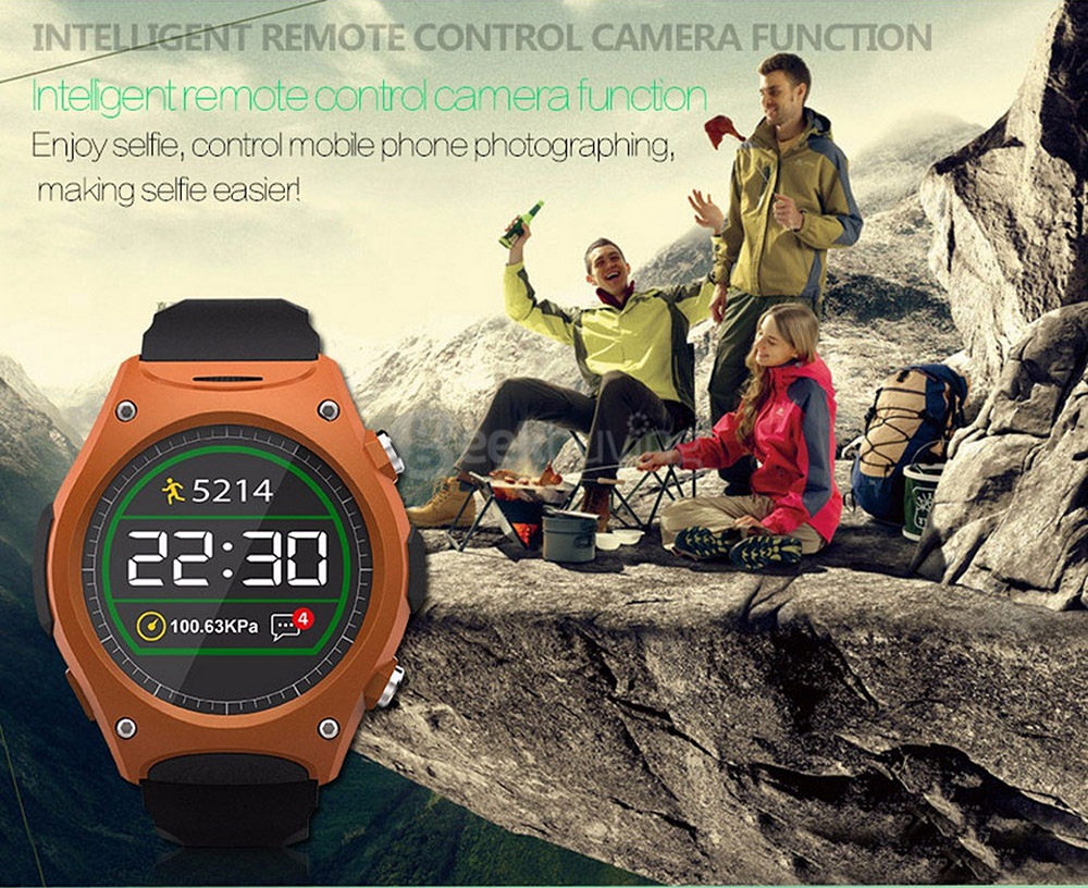 Mifree Q8 Bluetooth 4.0 Smart Watch MTK2502C Heart Rate Monitor Activity Tracker Temperature Measurement Remote Camera For iOS Android - Black