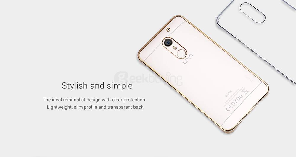 [HK Stock]Original UMI Transparent Hard PC Case Protective Phone Cover Back Case For UMI MAX Smartphone - Transparent Gold