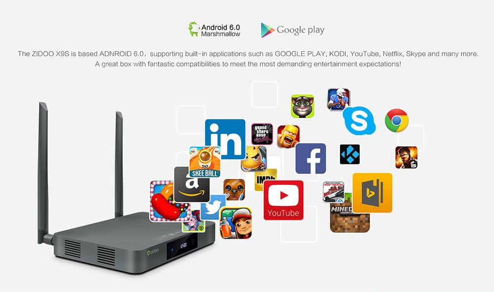 [Spain Stock] ZIDOO X9S Realtek RTD1295 Android 6.0 OpenWRT(NAS) TV BOX 2G/16G AC WIFI 1000M LAN HDR USB3.0 HDMI in SATA Bluetooth Media Player