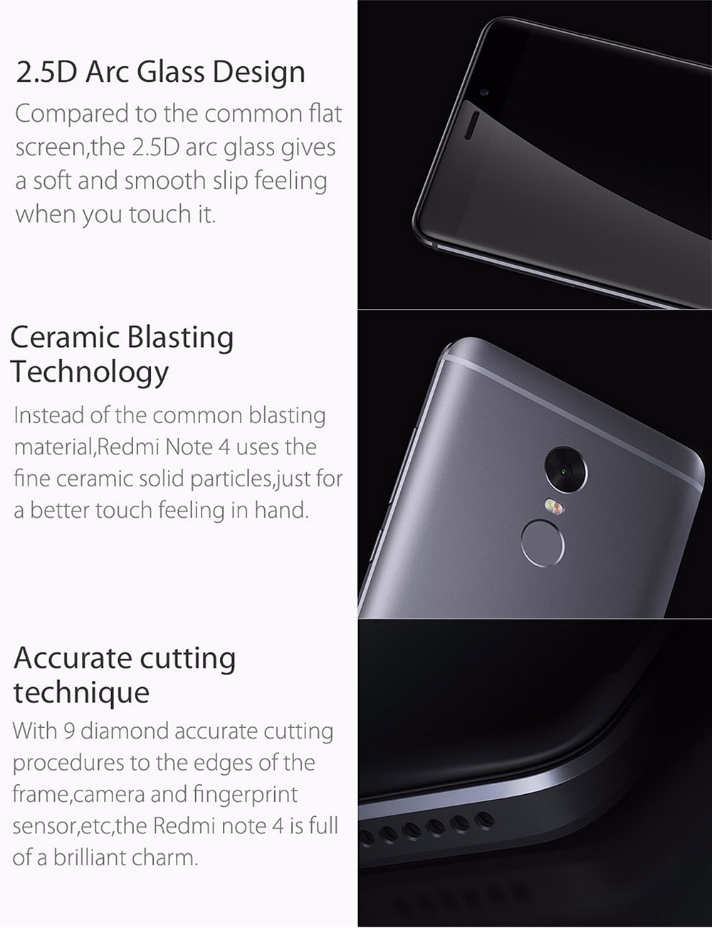 [HK Stock ]Xiaomi Redmi Note 4 Pro 5.5inch FHD 2.5D Arc Screen MIUI 8 4G LTE Smartphone Helio X20 MT6797 Deca Core 3GB RAM 64GB ROM 13.0MP Touch ID 4100mAh Metal Body - Silver