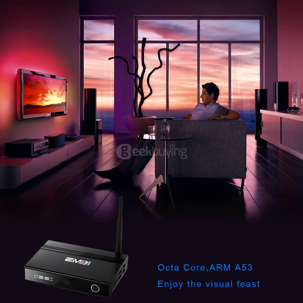 EM92 Amlogic S912 Android 6.0 TV BOX 2G/16G 802.11ac WIFI Bluetooth 1000M LAN KODI LED Display