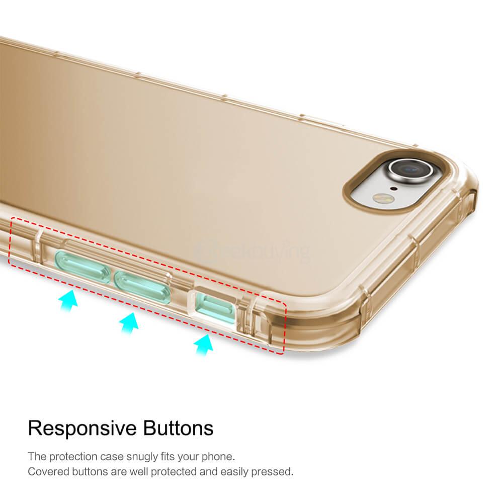 ROCK Fence Series Ultra-thin TPU Soft Case Shockproof Drop-resistance Back Cover For iPhone 7 Plus - Transparent Gold