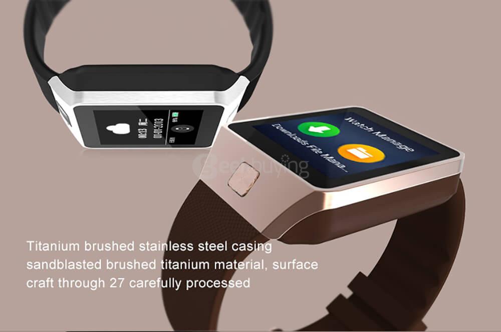 TenFifteen QW09 3G Smart Watch Phone Android 4.4 1.54 inch MTK6572 Dual Core 1.2GHz 512MB/4GB 5.0MP Camera Bluetooth 4.0 WiFi - Gold