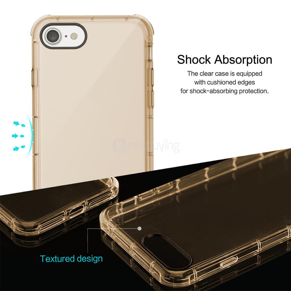 ROCK Fence Series Ultra-thin TPU Soft Case Shockproof Drop-resistance Back Cover For iPhone 7 Plus - Transparent Gold