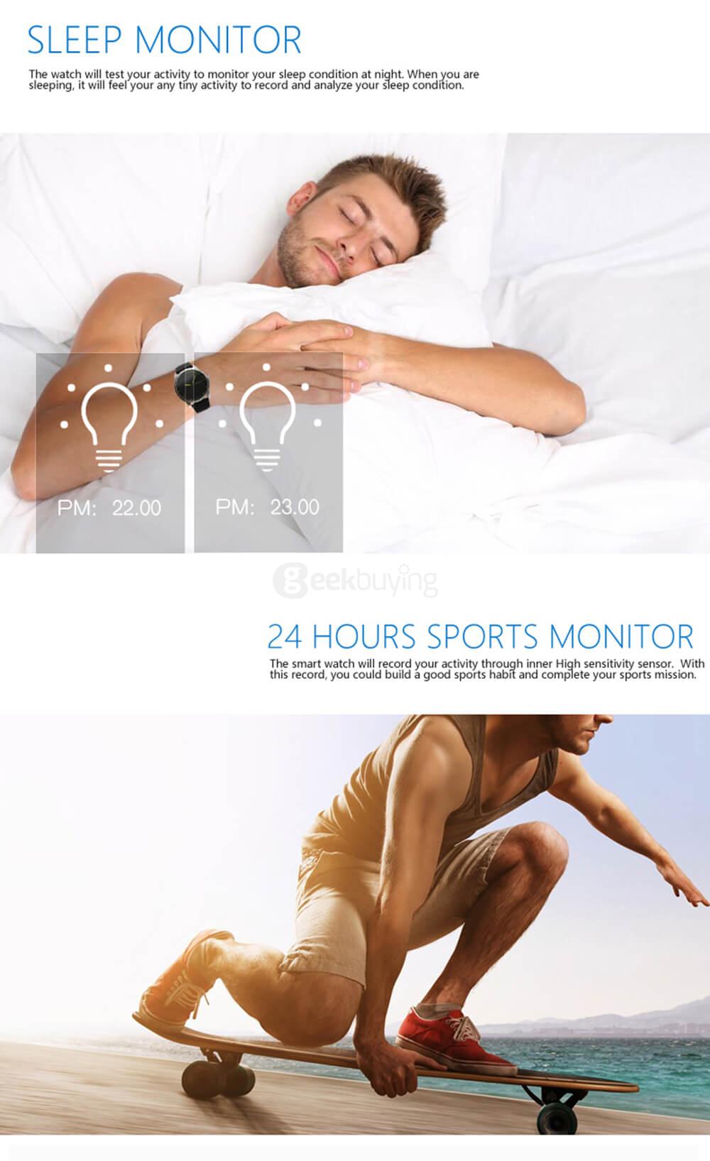 Makibes N20 Bluetooth 4.0 Smart Watch Quartz Movement IP68 Waterproof Sports Fitness Tracker Call Reminder Anti-lost for Android iOS - Silver