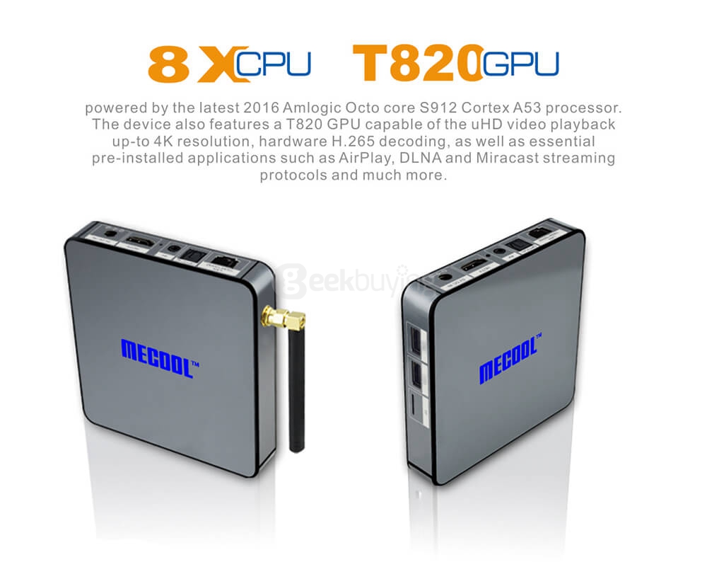[Spain Stock]MECOOL BB2 Android 6.0 Amlogic S912 Octa Core KODI 17.0 Preinstalled TV BOX 2G/16G 802.11AC WIFI Bluetooth 1000M LAN OTA Upgrade