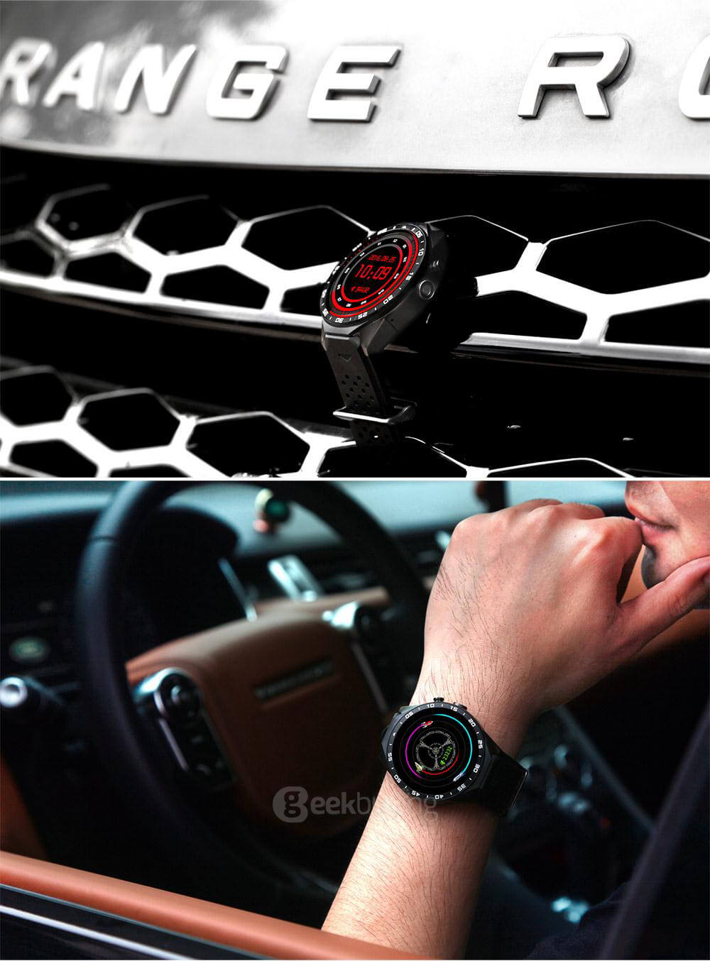 KingWear KW88 3G WiFi Smart Watch Phone Bluetooth 4.0 MTK6580 Heart Rate Monitor GPS Google Play Google Now 512MB RAM 4GB ROM 2.0MP Camera for Android iOS - White