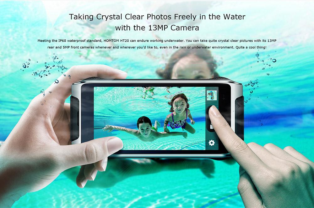 [HK Stock]HOMTOM HT20 IP68 Waterproof 4.7inch HD Android 6.0 4G LTE Rugged Phone MT6737 Quad Core 1.3GHz 2GB 16GB 13.0MP TOUCH ID OTG Hotknot - Green