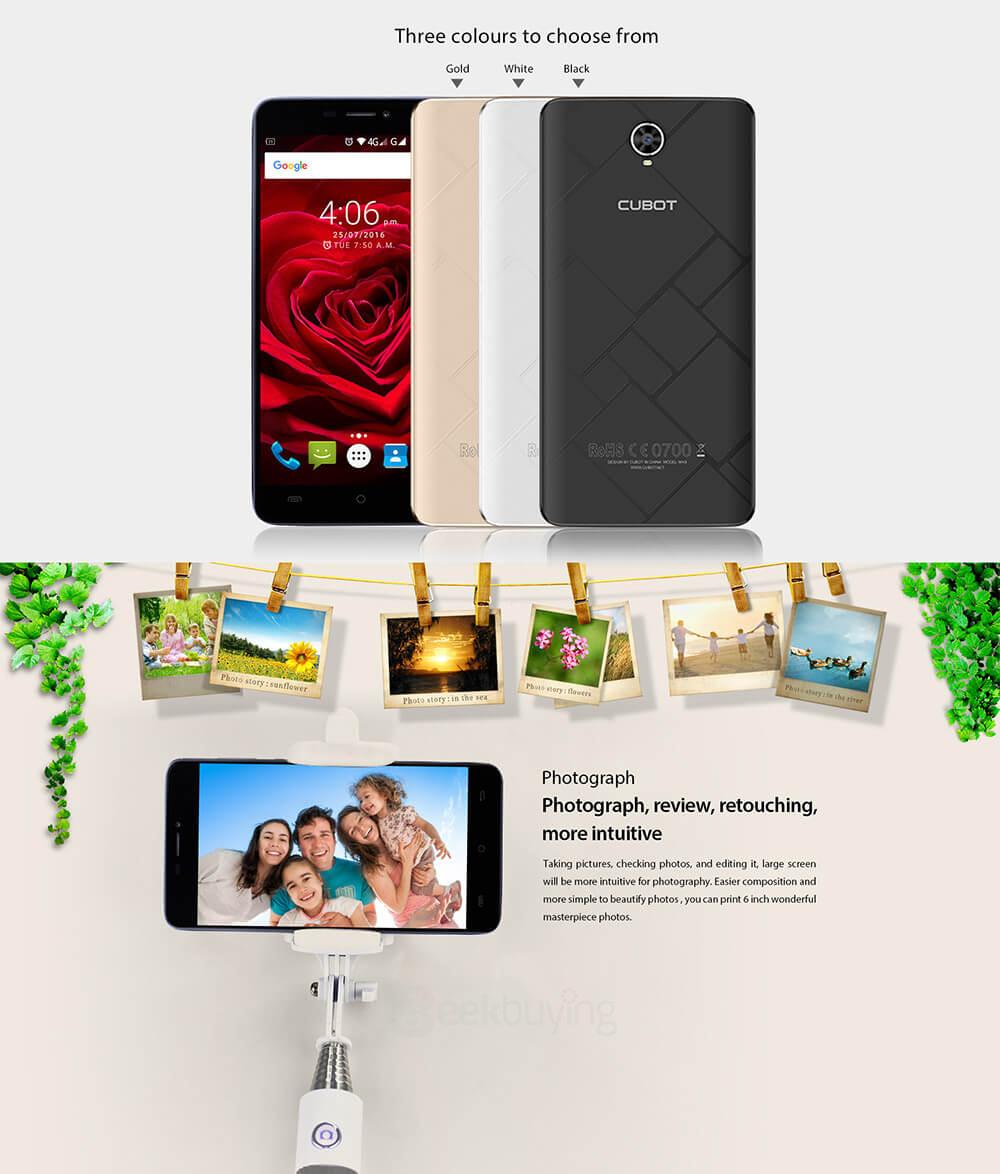 [HK Stock]CUBOT MAX 6.0inch HD Screen 4G LTE Android 6.0 Smartphone 64bit MTK6753A Octa Core 3GB RAM 32GB ROM 13.0MP 4100mAh OTG Hotknot - White