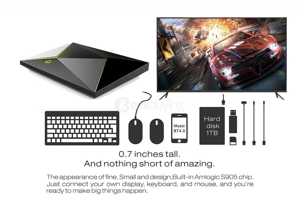 M9S-Z8 Android 5.1 Lollipop Amlogic S905 4K TV BOX 2G/16G 2.4G+5G WIFI 1000M LAN Bluetooth KODI