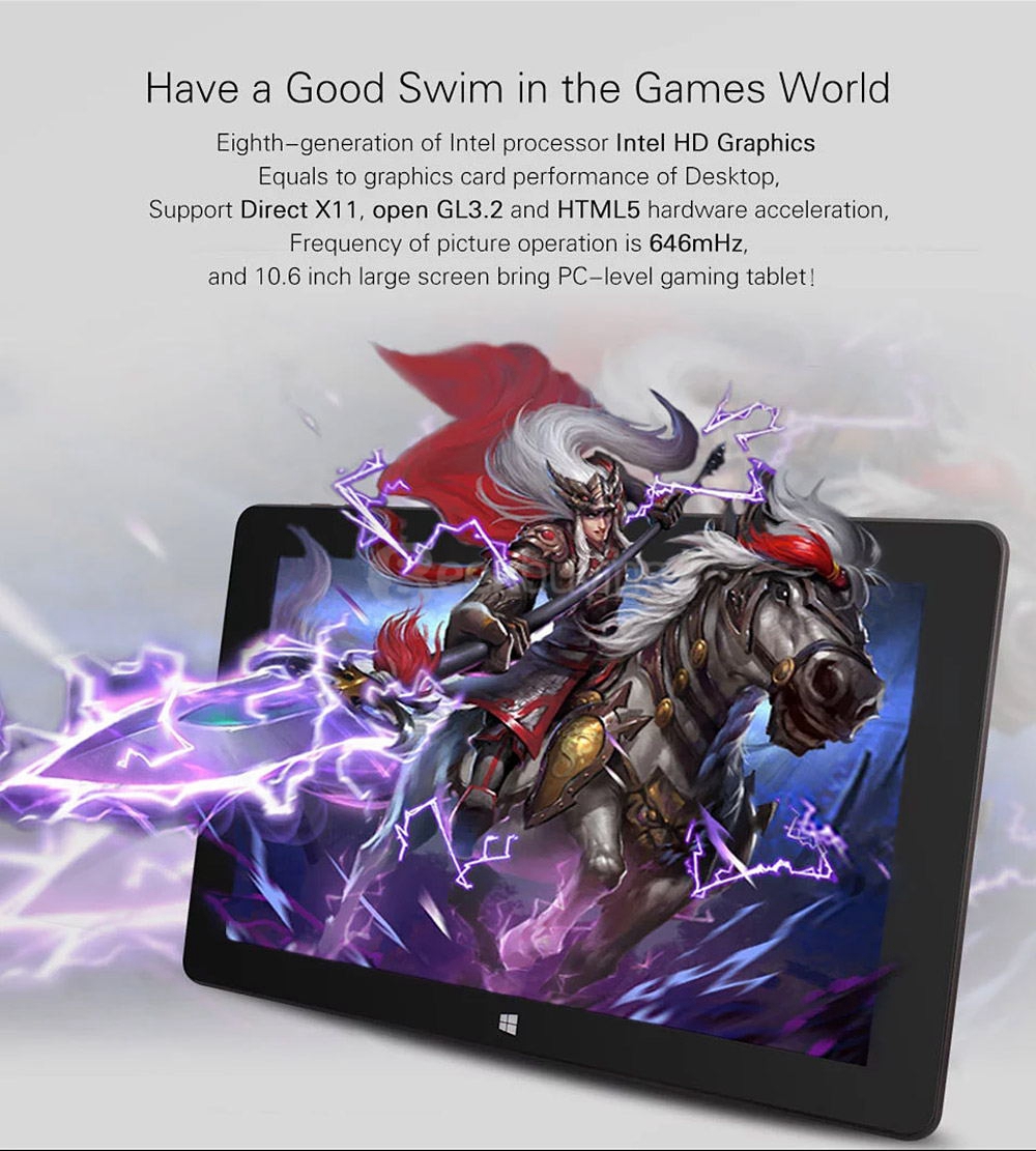 Jumper EZpad 4SE 2in1 Tablet 10.6 inch Dual Boot Windows 10 + Android 5.1 2GB/32GB Intel Z3735F Quad Core 1.83GHz IPS 1366*768 - Black