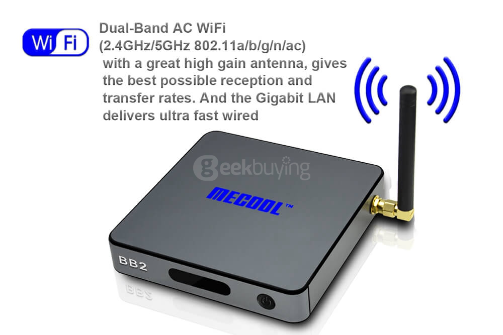 [Spain Stock]MECOOL BB2 Android 6.0 Amlogic S912 Octa Core KODI 17.0 Preinstalled TV BOX 2G/16G 802.11AC WIFI Bluetooth 1000M LAN OTA Upgrade