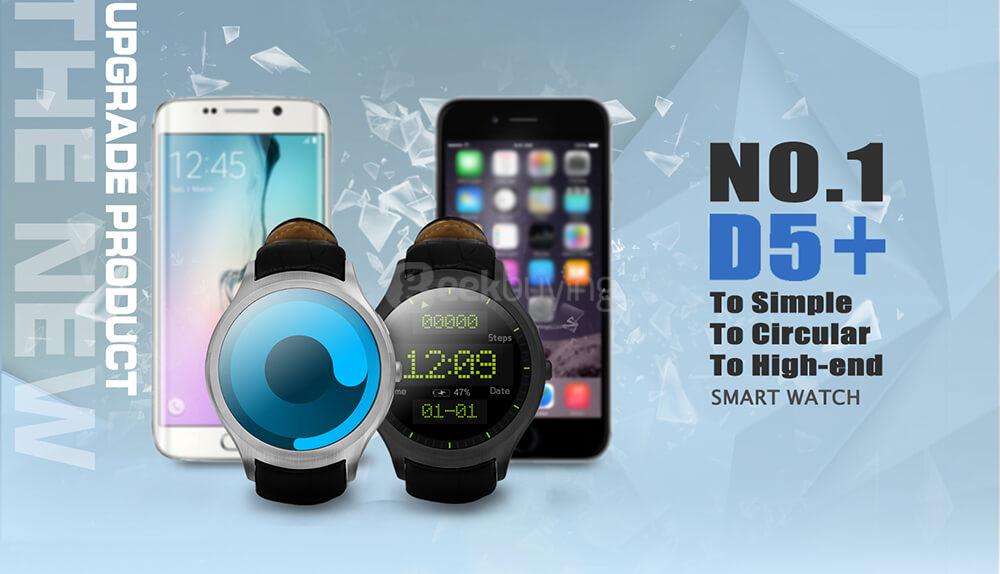 No.1 D5+ Android 5.1 3G Smartwatch Phone MTK6580 Quad Core 1.3GHZ 1GB/8GB 1.3 inch IPS Screen GPS WiFi Bluetooth 4.0 Heart Rate Monitor - Silver