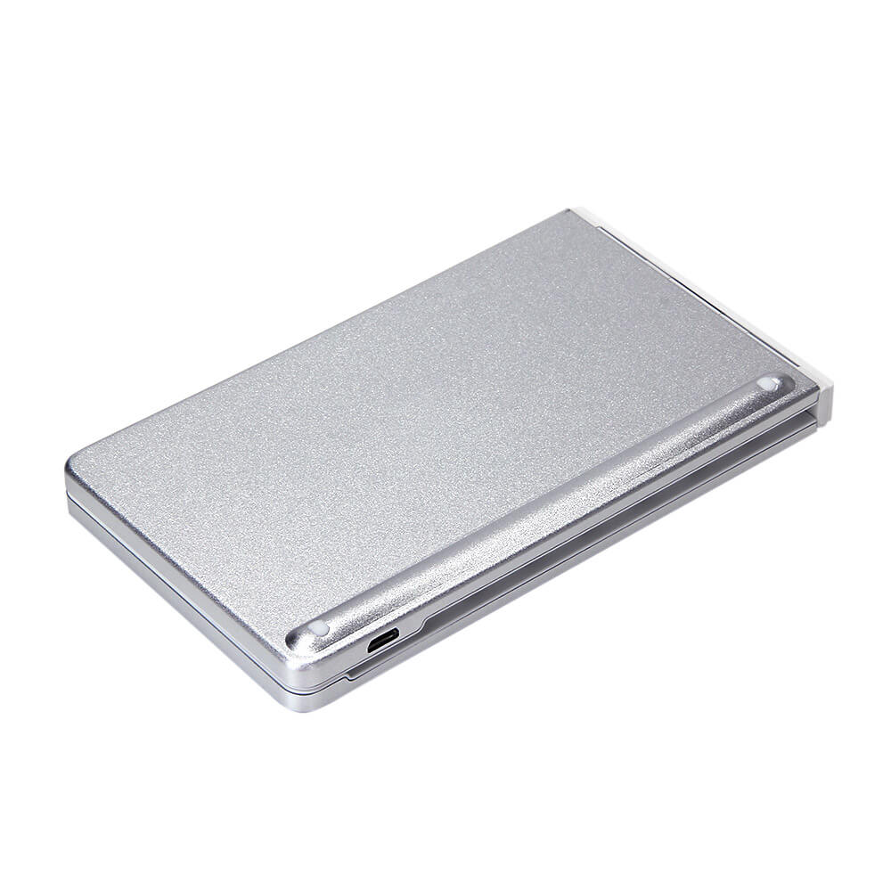 B.O.W Aluminum Foldable Bluetooth Wireless Keyboard for iOS Android Windows Device - White